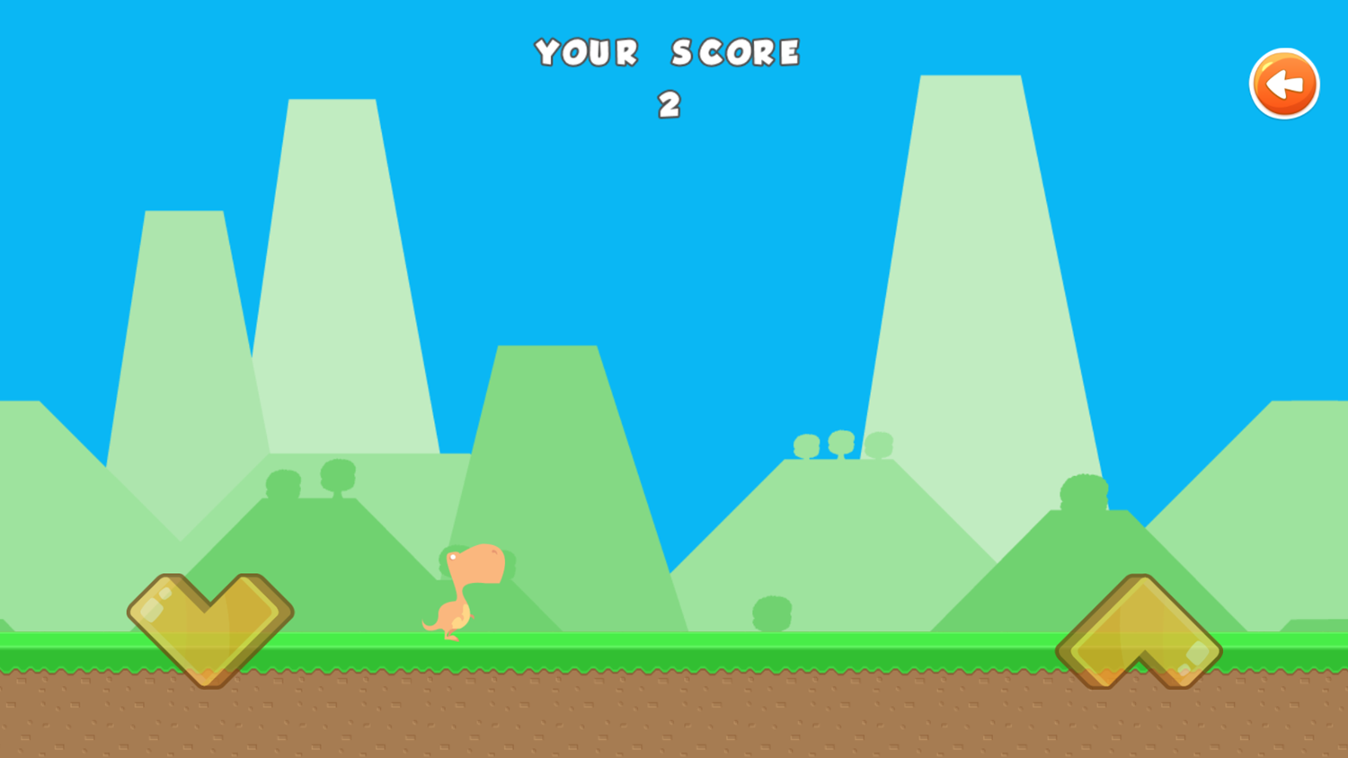 Dino Run Adventure Game Start Screenshot.