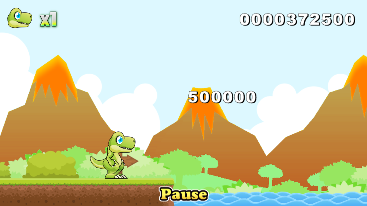 Dino Run Game Bonus Points Screenshot.