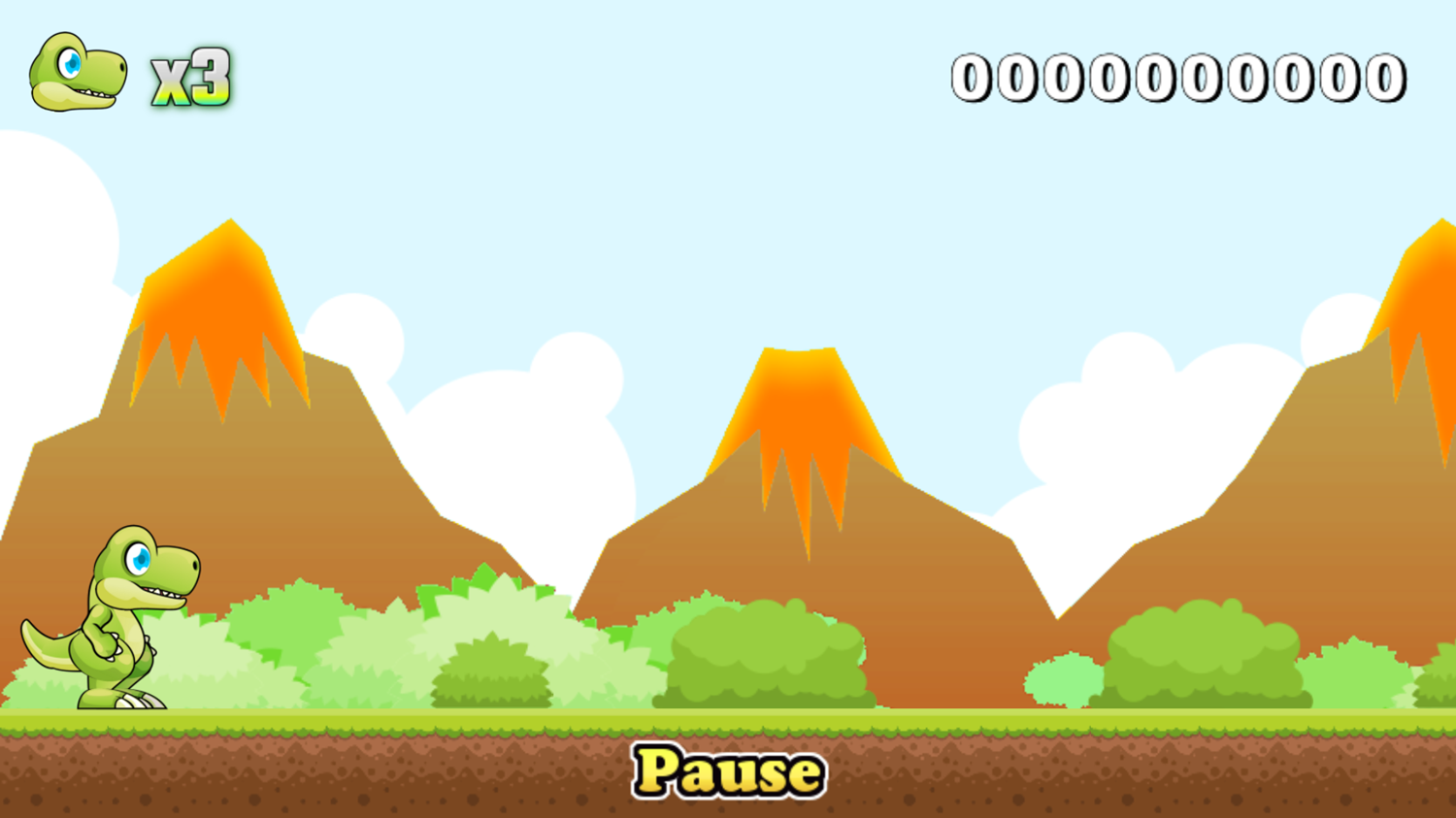 Dino Run Game Start Screenshot.