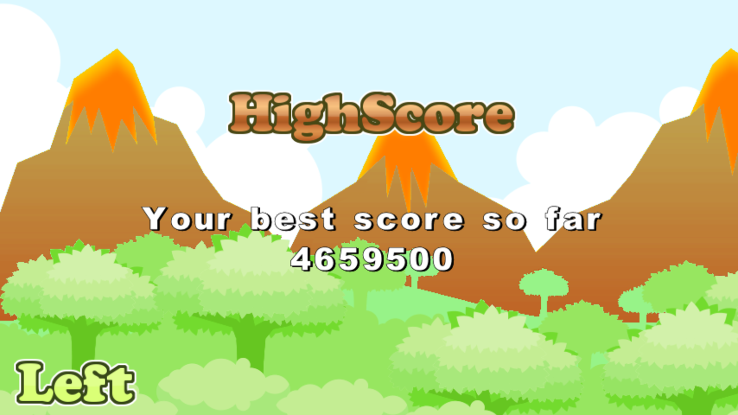 Dino Run Game High Score Screenshot.