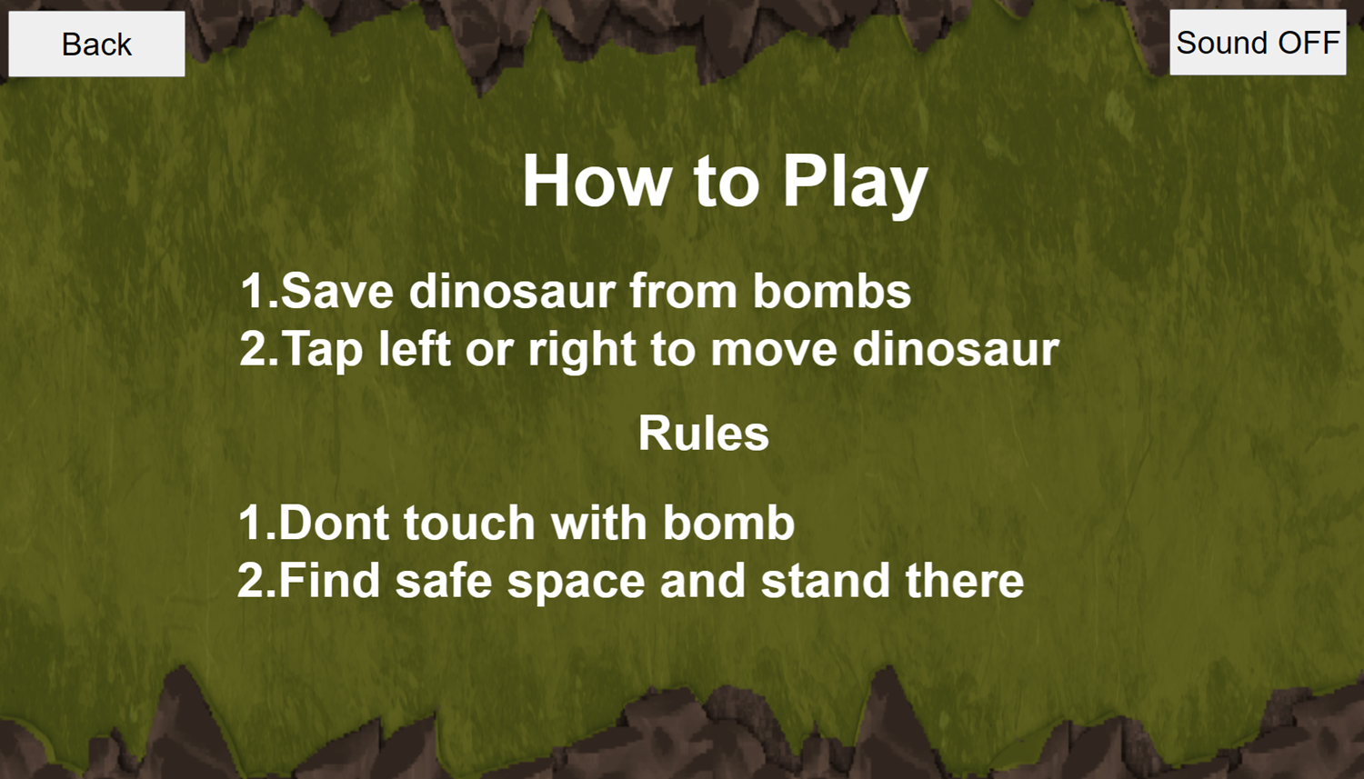 Dinomite Game How To Play Screenshot.