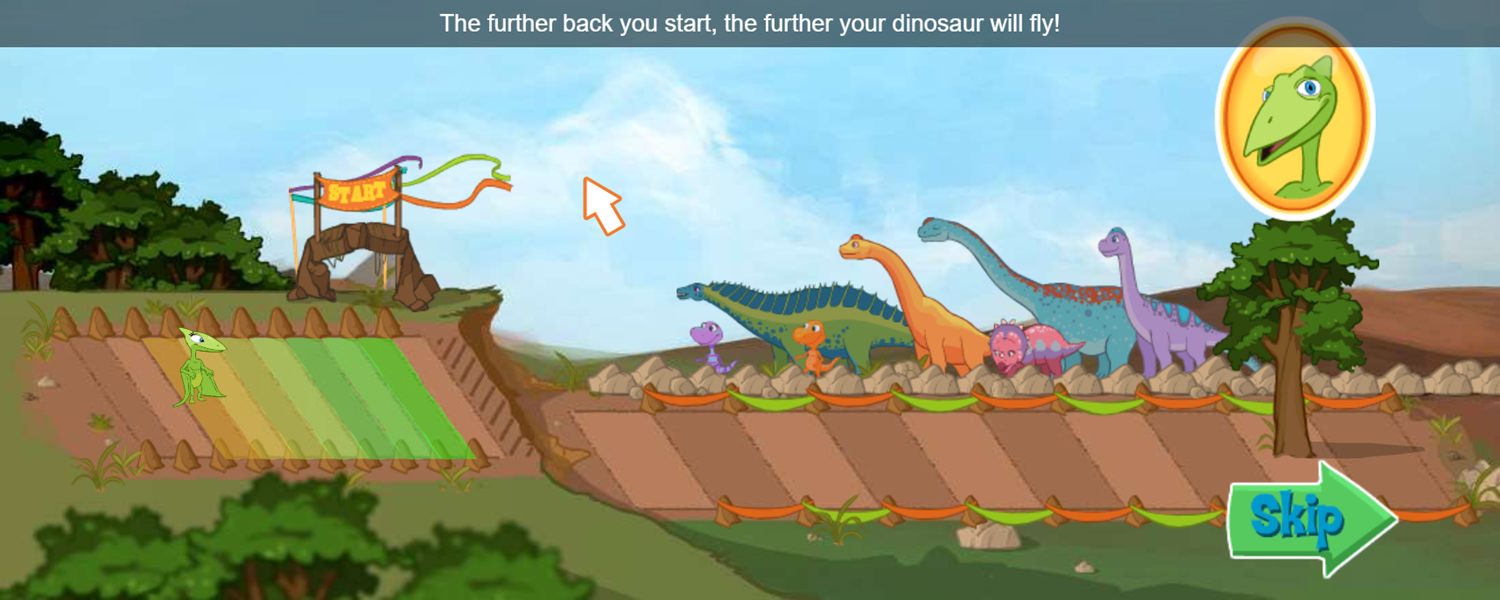 Dinosaur Train Air Show Game Instructions Screenshot.