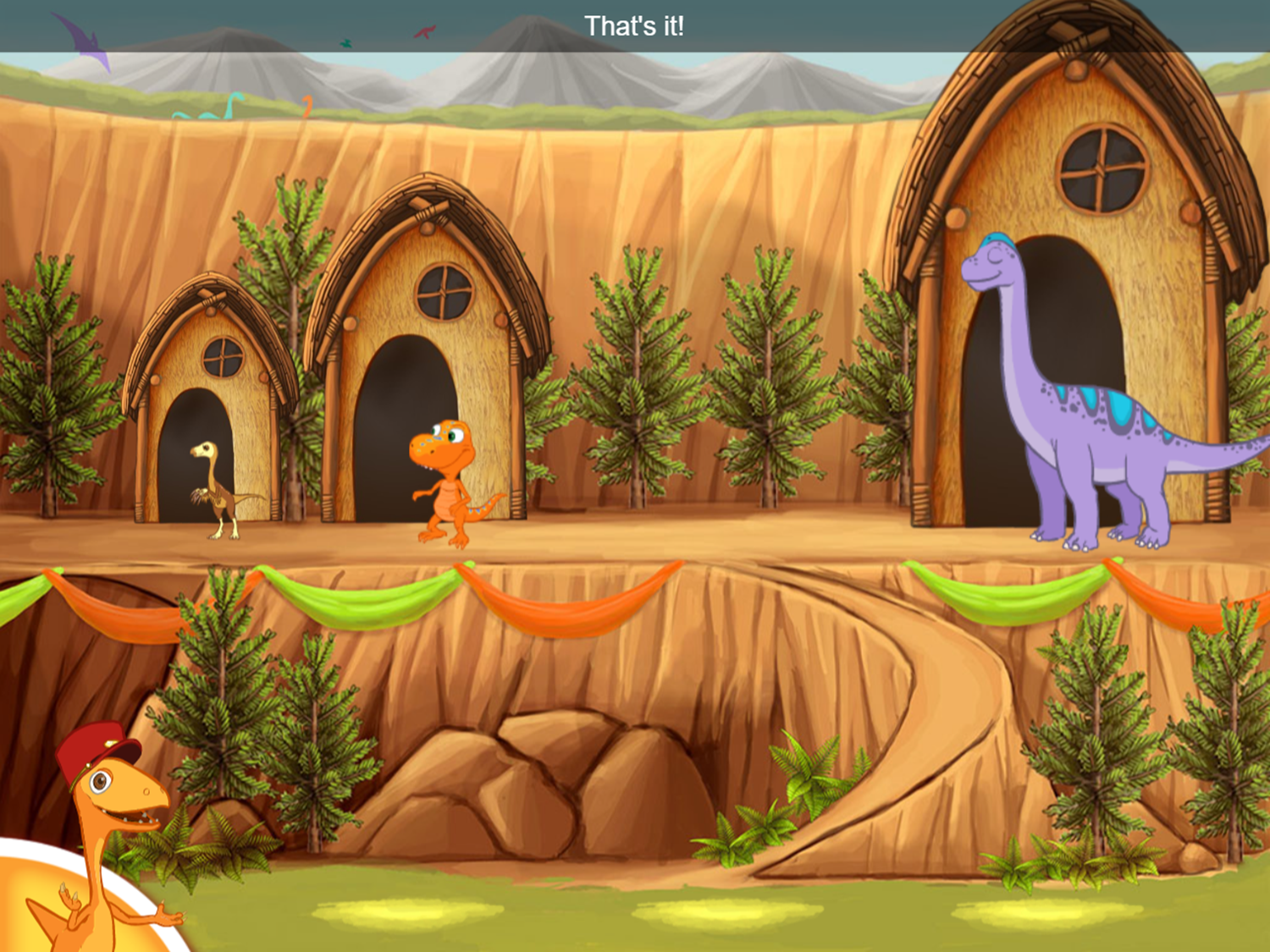 Dinosaur Train All Star Sorting Game Level Complete Screenshot.