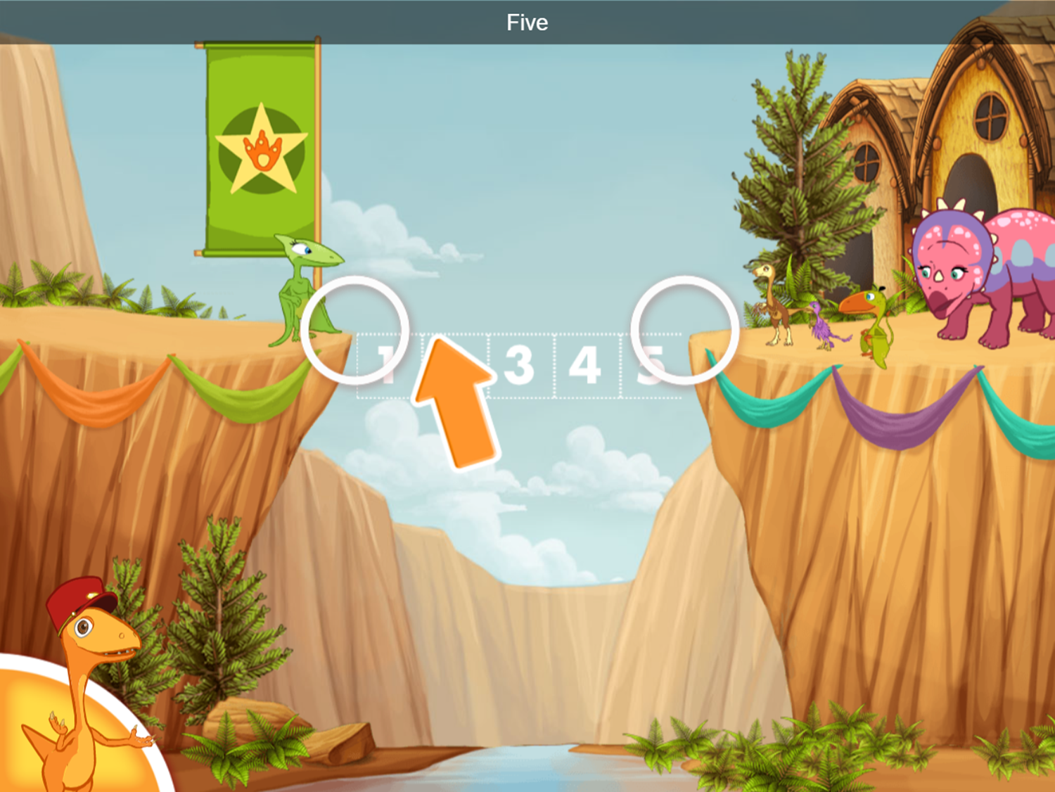 Dinosaur Train Bridge Builder Game Instruction Screenshot.