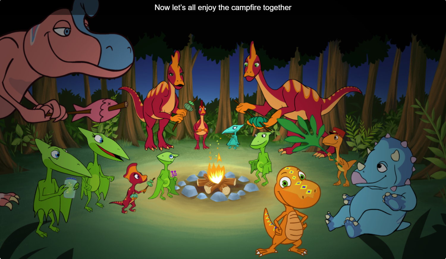 Dinosaur Train Buddy's Big Campout Adventure Campfire Screenshot.