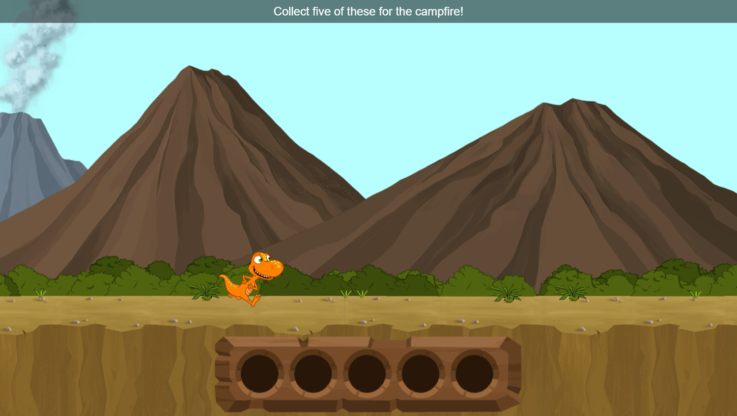 Dinosaur Train Buddy's Big Campout Adventure Game Start Screenshot.