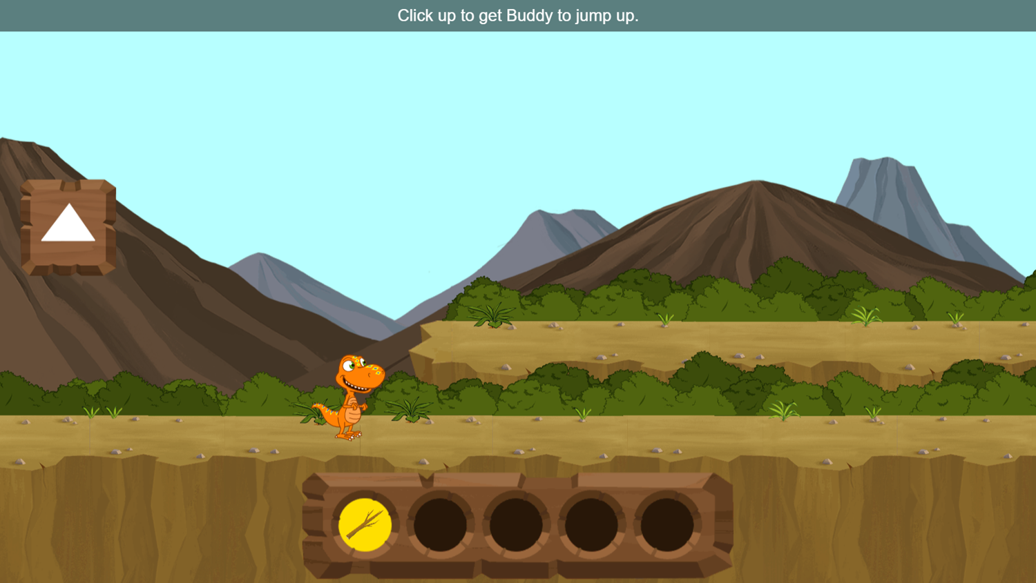 Dinosaur Train Buddy's Big Campout Adventure Game Up Button Screenshot.