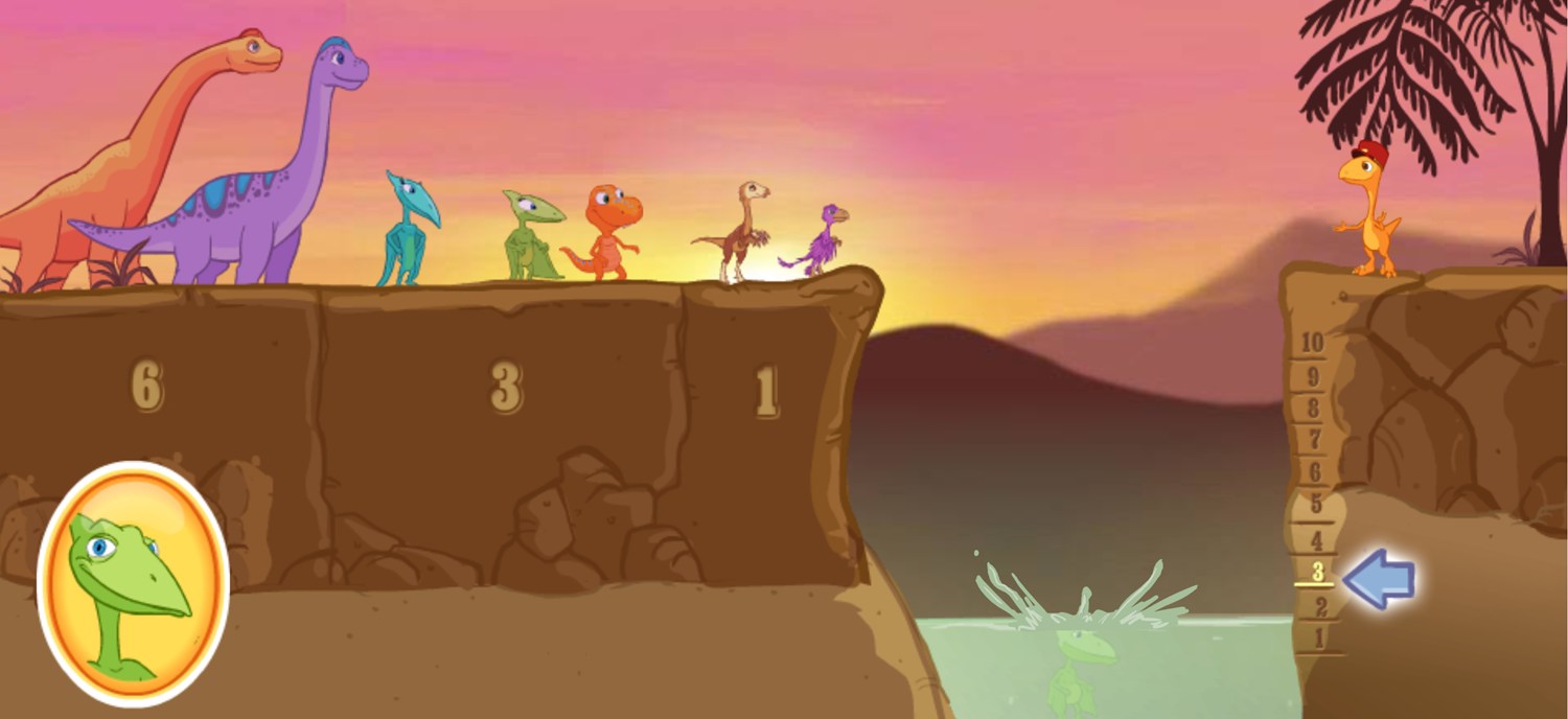 Dinosaur Train Dino Dive Game Screenshot.