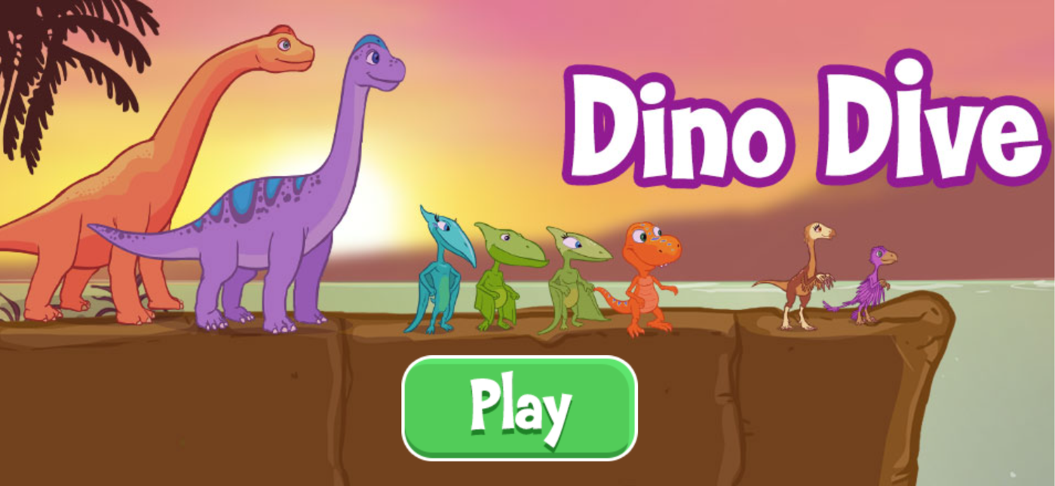 Dinosaur Train Dino Dive Game Welcome Screen Screenshot.