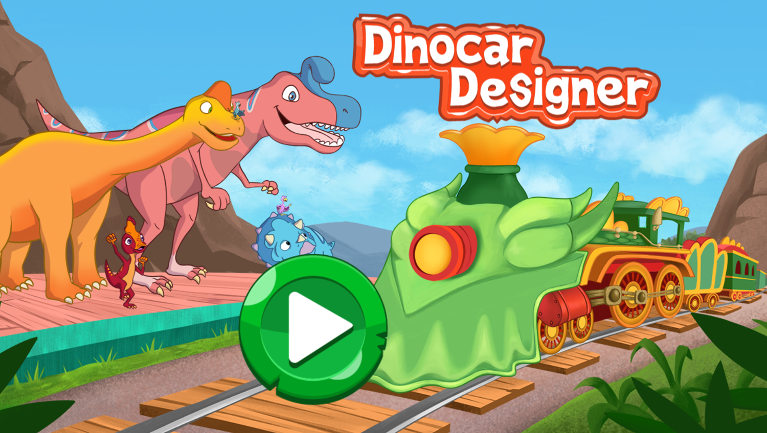 Dinosaur Train Dinocar Designer Game Welcome Screen Screenshot.
