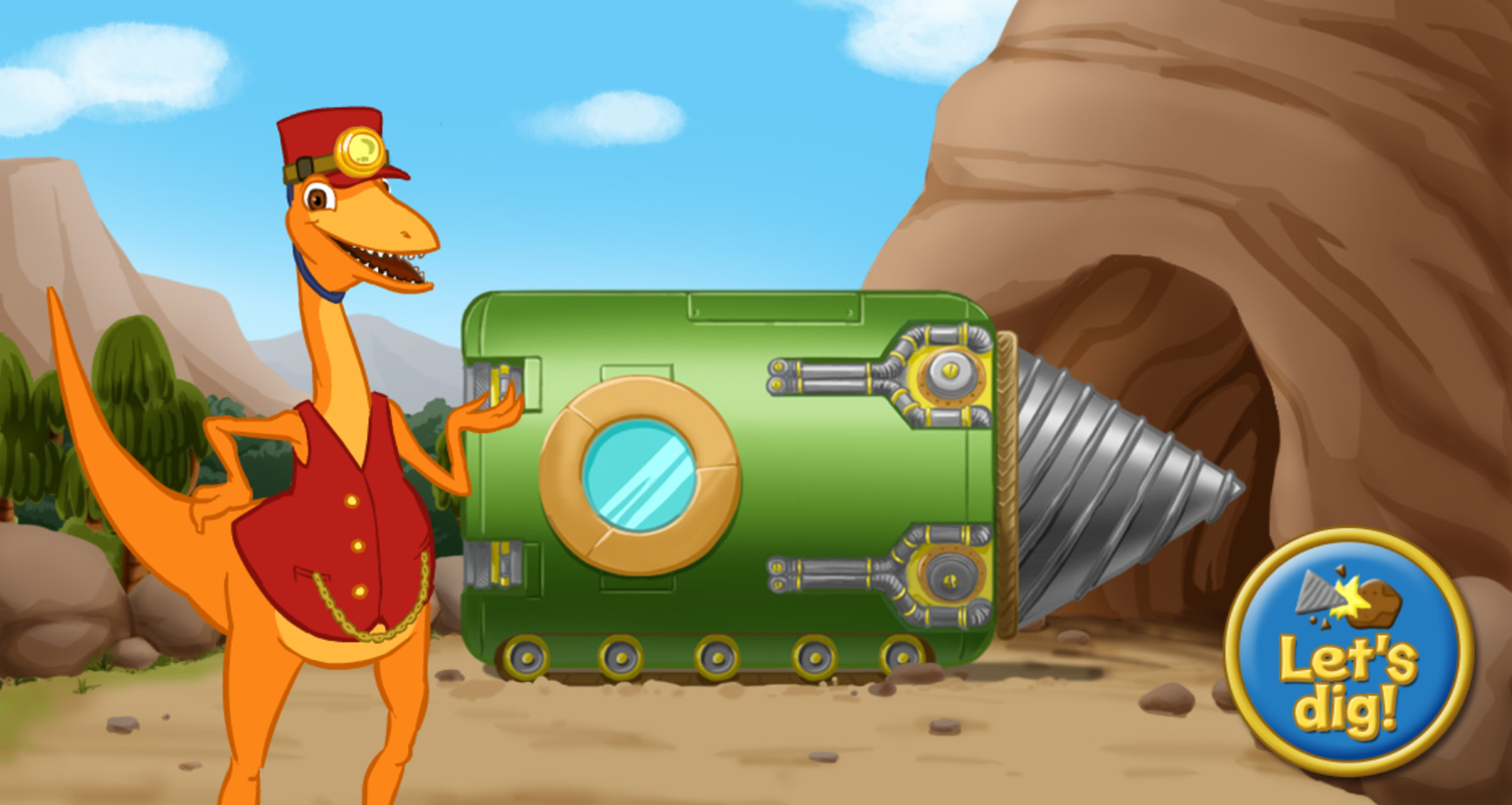 Dinosaur Train Fossil Finder Game Welcome Screen Screenshot.