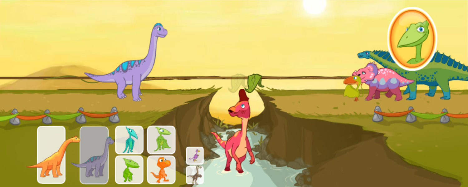 Dinosaur Train Leaf Leader Game Screenshot.