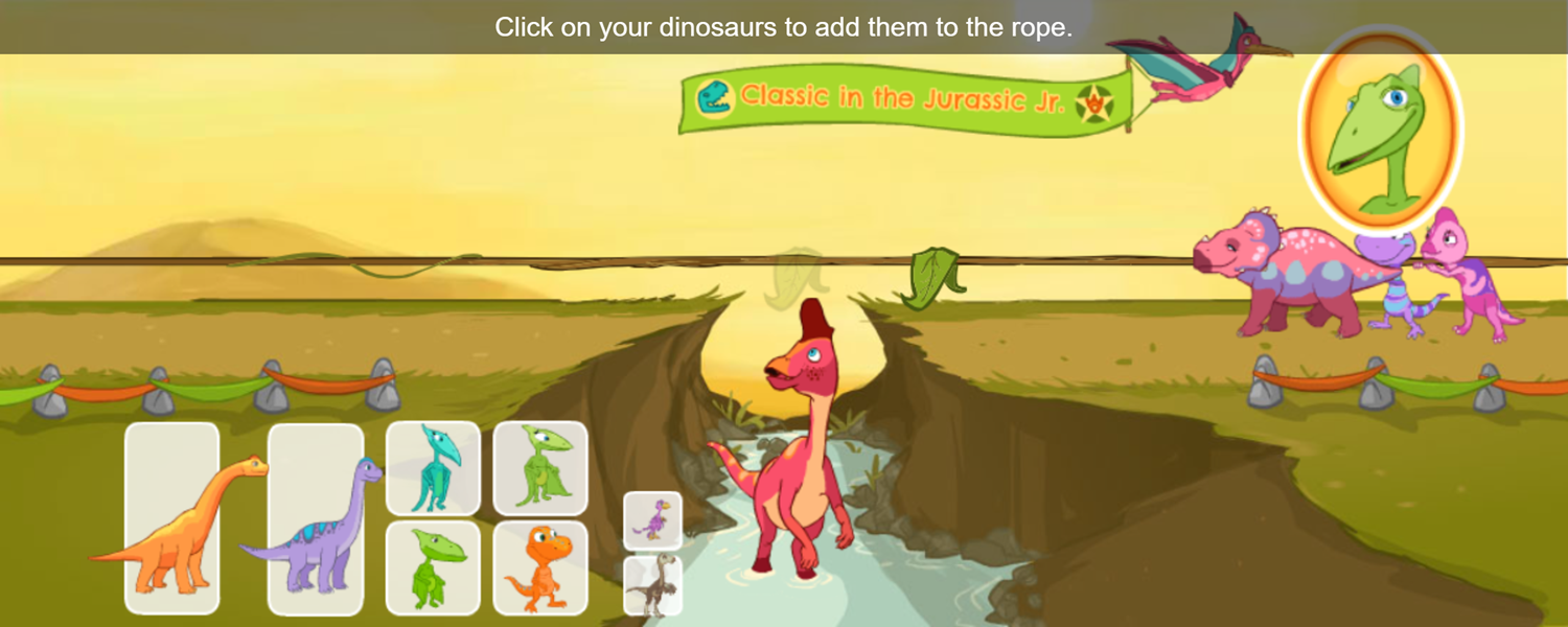 Dinosaur Train Leaf Leader Game Introduction Screenshot.