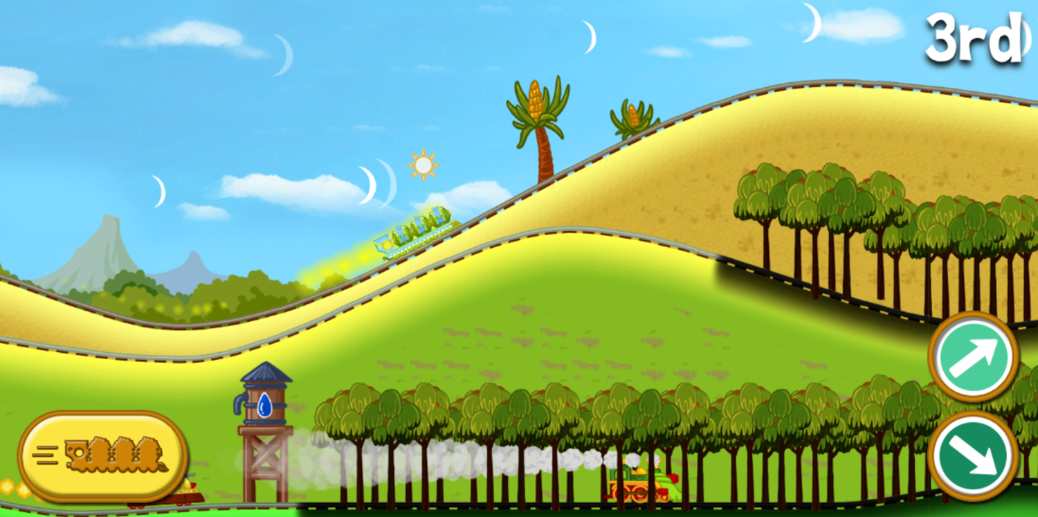 Dinosaur Train Rail Rally Game Play Screenshot.
