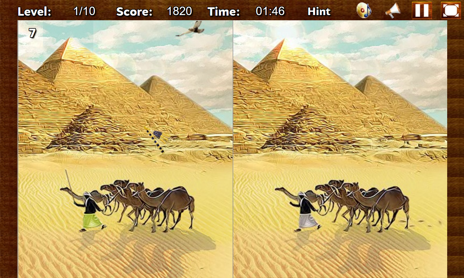 Discover Egypt Game Spot The Difference Screenshot.