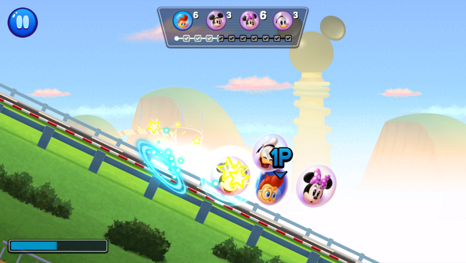 Disney Bounce Game Down Hill Play Screenshot.