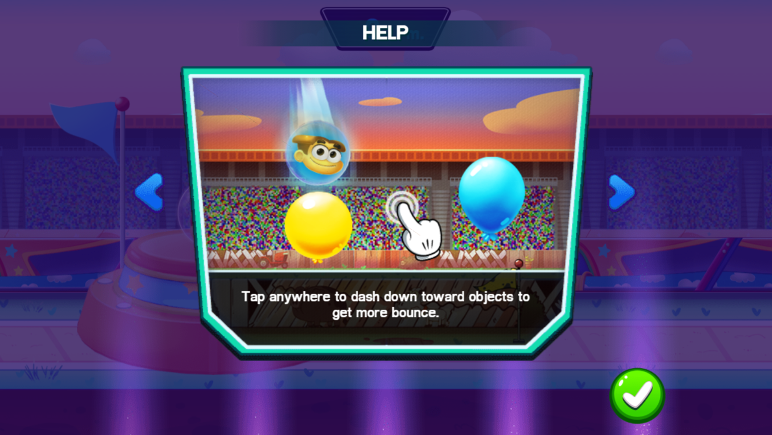 Disney Bounce Game Long Jump Instructions Screenshot.