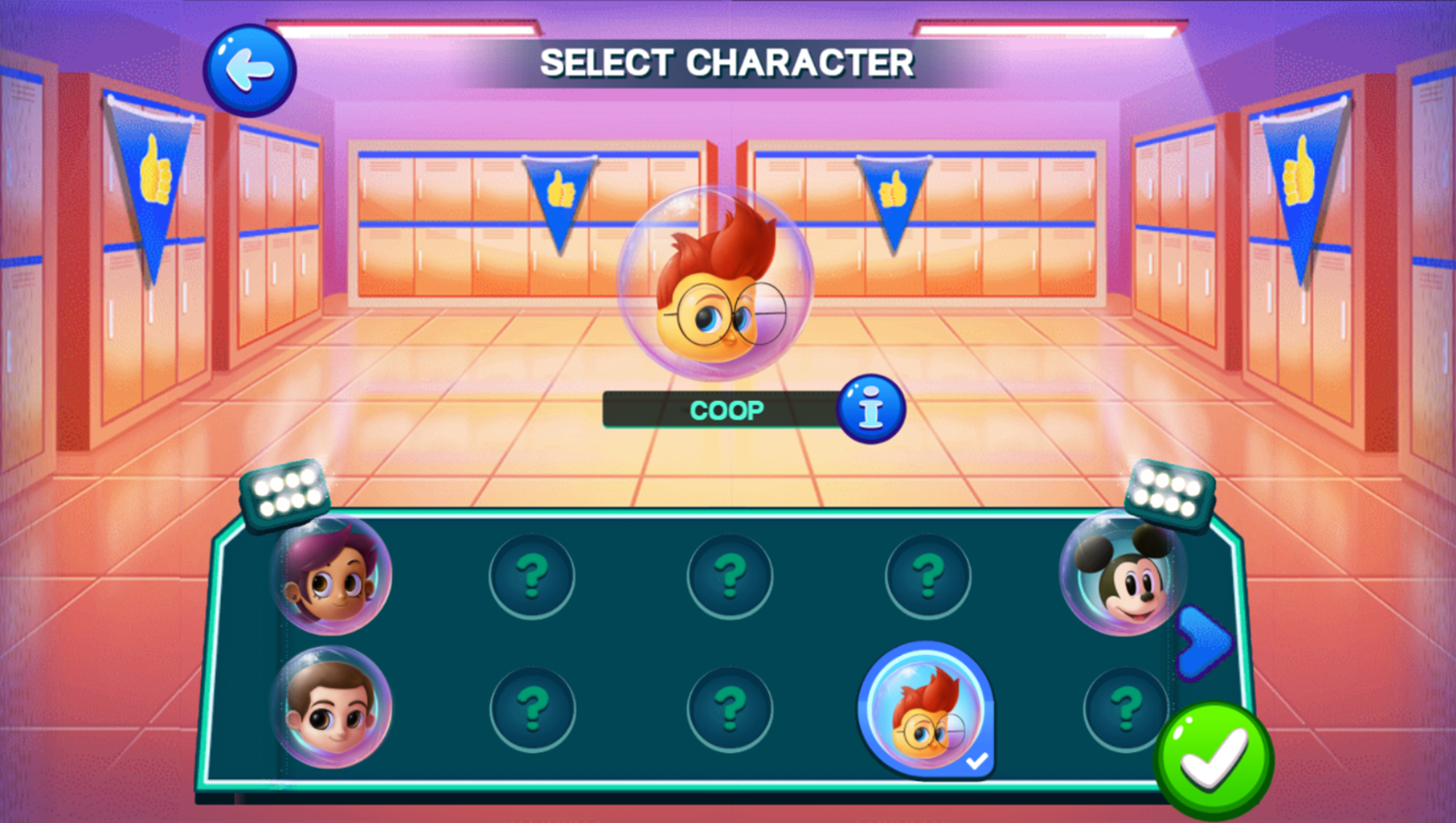 Disney Bounce Game Select Character Screenshot.