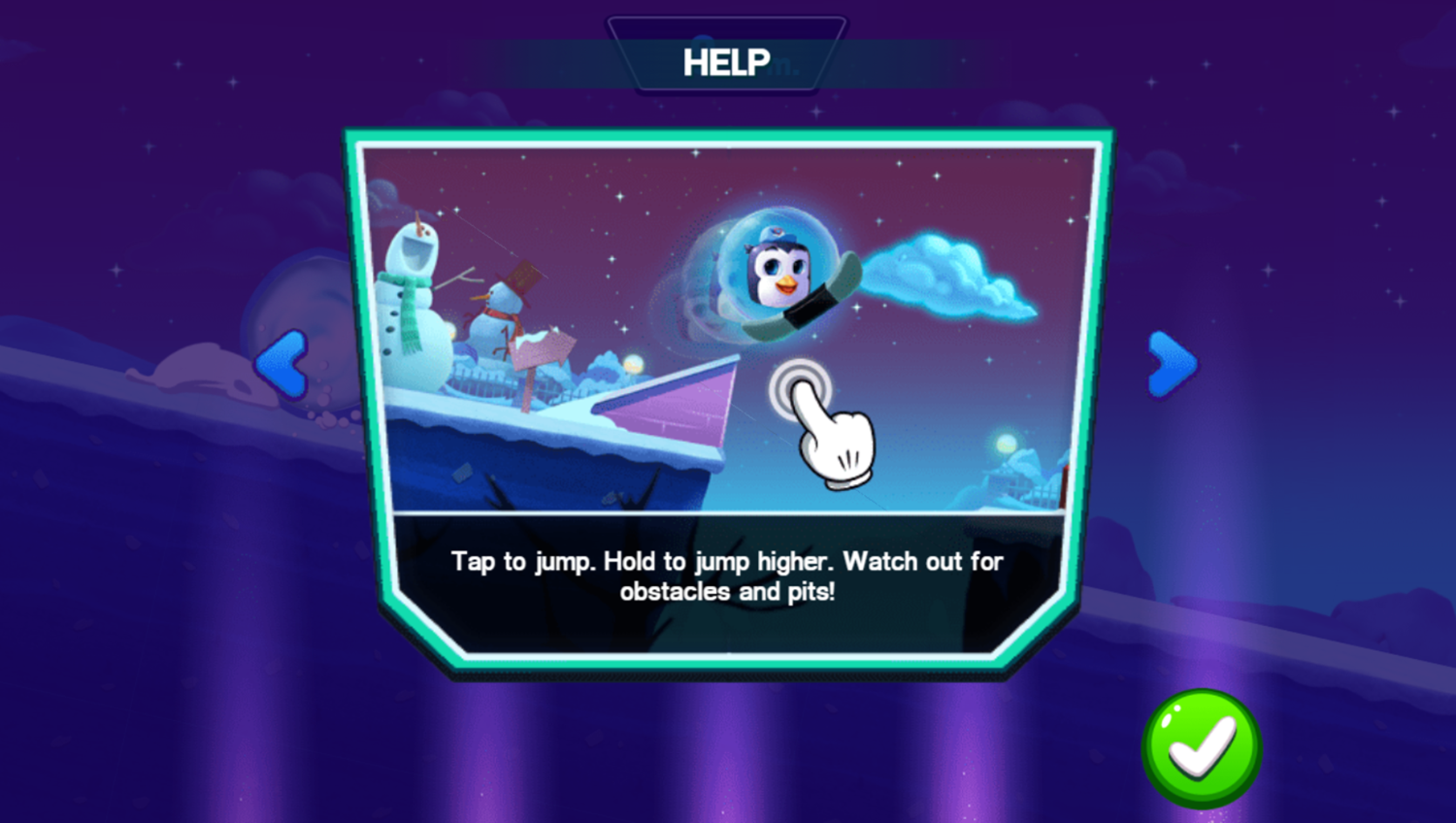 Disney Bounce Game Snowboarding Instructions Screenshot.