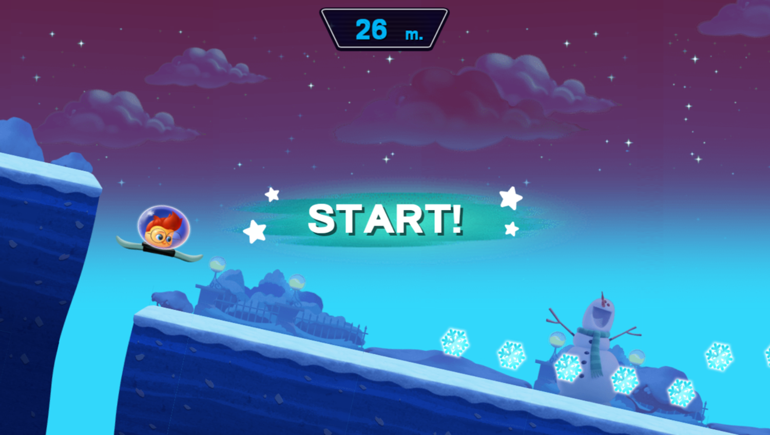 Disney Bounce Game Snowboarding Start Screenshot.