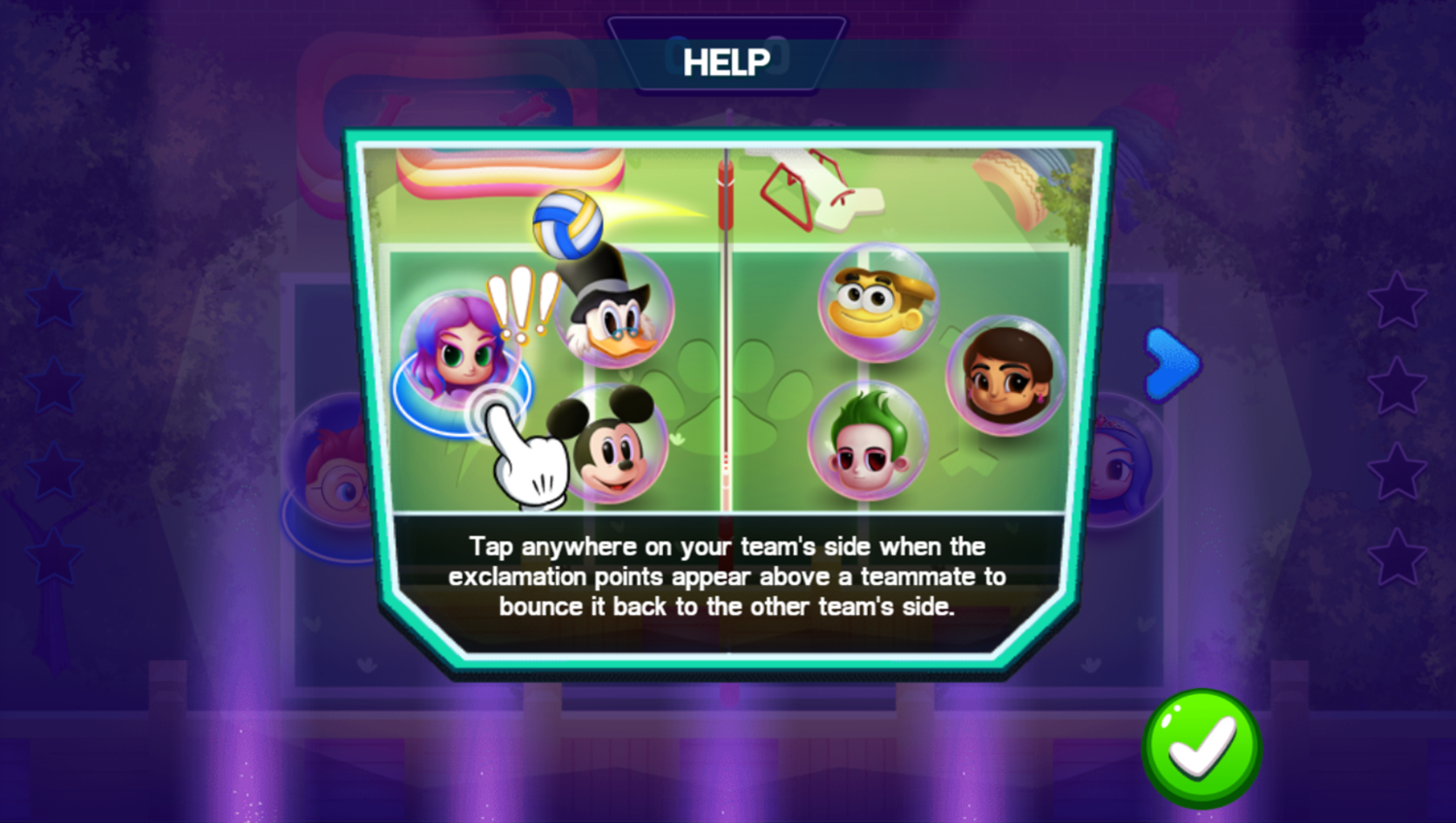 Disney Bounce Game Volleyball How To Play Screenshot.
