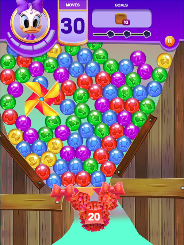 Disney Bubble Burst Game Daisy Play Screenshot.