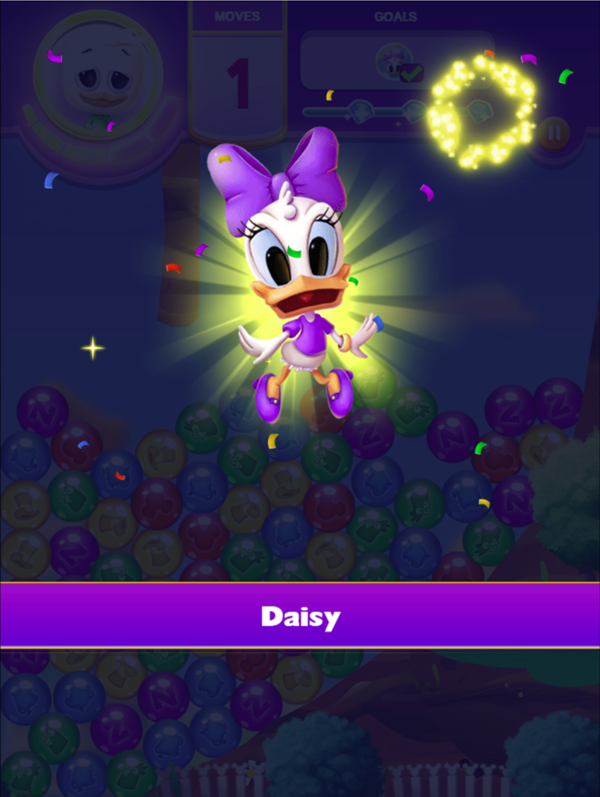 Disney Bubble Burst Game Daisy Unlocked Screen Screenshot.