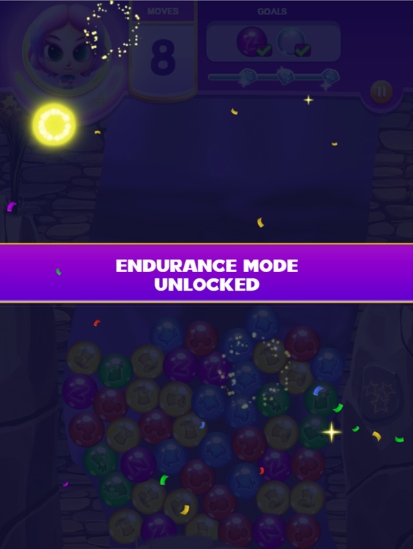 Disney Bubble Burst Game Endurance Mode Unlocked Screen Screenshot.