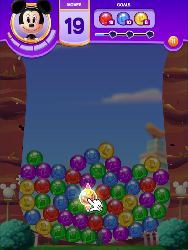 Disney Bubble Burst Game Match 4 Special Bubble Screenshot.