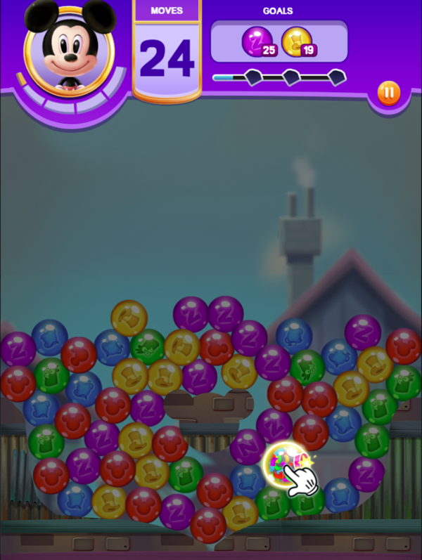 Disney Bubble Burst Game Match 6 Special Bubble Screenshot.