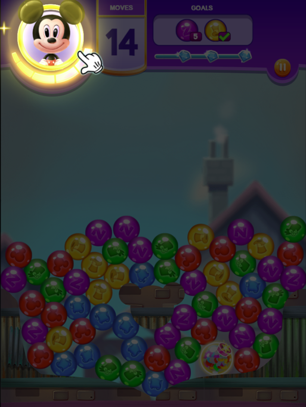 Disney Bubble Burst Game Power Move Powered Up Screenshot.