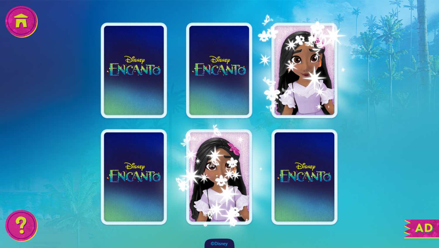 Disney Encanto Matching Game Same Pattern Screenshot.