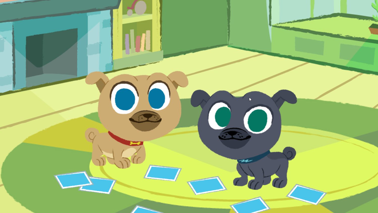 Disney Jr Bingo and Rolly Awesome Opposites Game Intro Screenshot.