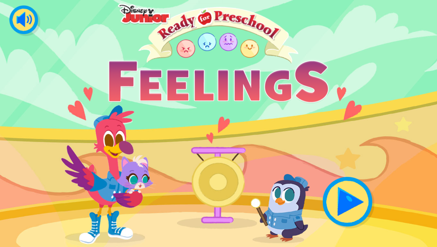 Disney Jr Feelings Game Welcome Screen Screenshot.