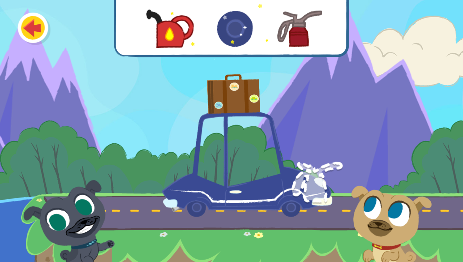Disney Jr Go Pups Go Game Choose Car Fuel Screenshot.