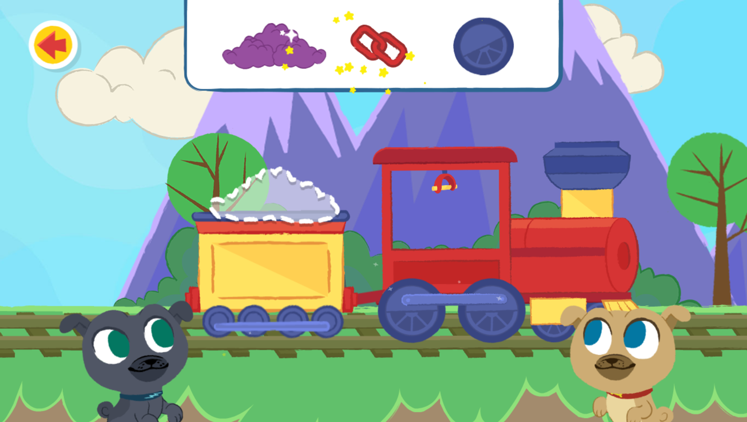 Disney Jr Go Pups Go Game Choose Train Fuel Screenshot.