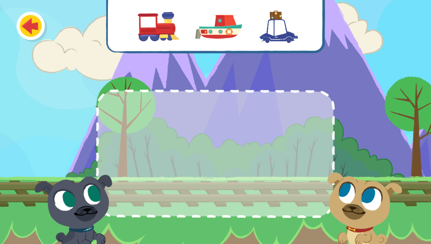 Disney Jr Go Pups Go Game Choose Vehicle For Tracks Screenshot.