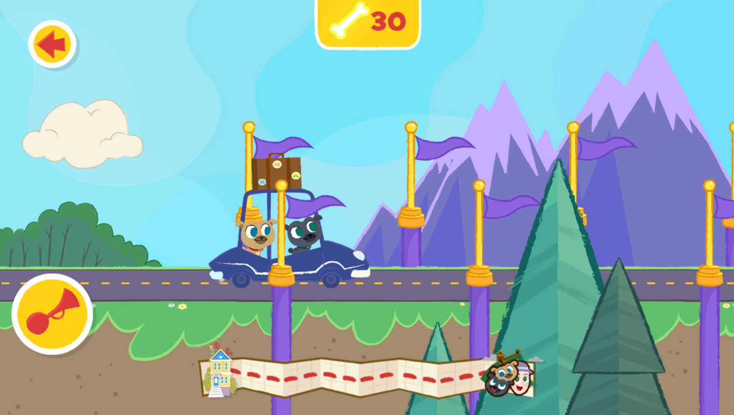 Disney Jr Go Pups Go Game Reach Finish Line Screenshot.