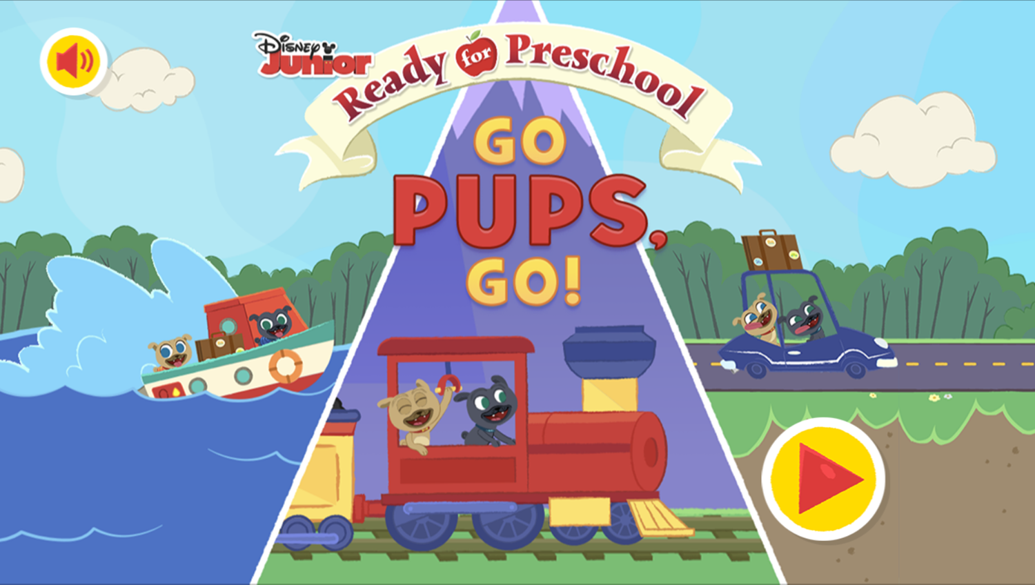 Disney Jr Go Pups Go Game Welcome Screen Screenshot.