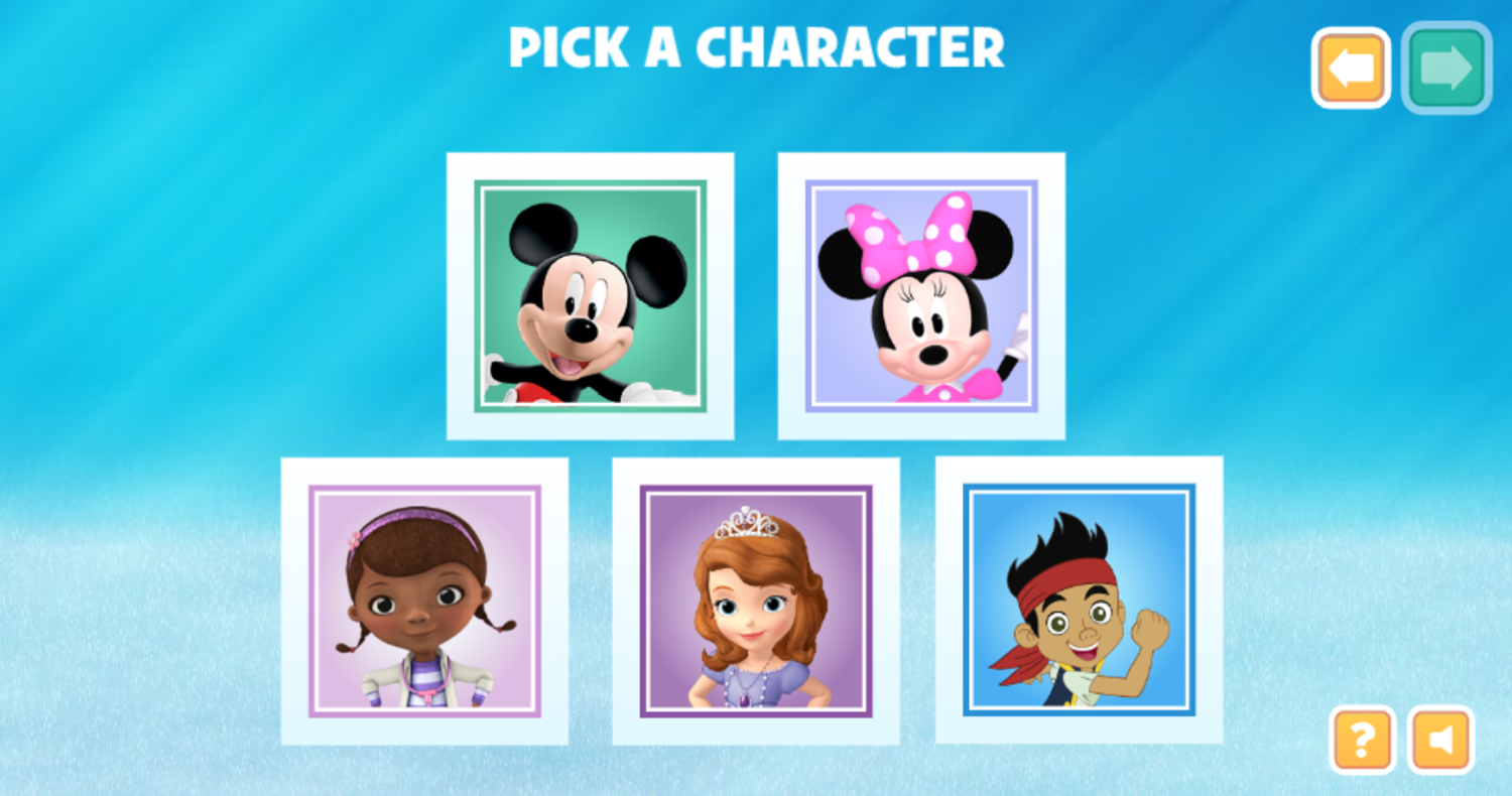 Disney Jr Holiday Card Creator Game Pick Character Screenshot.