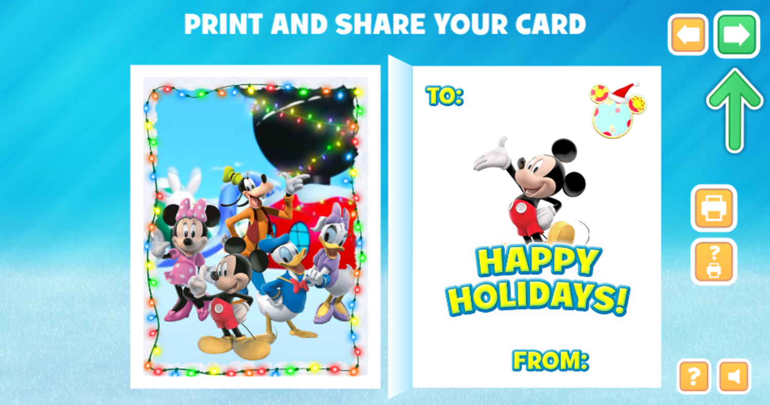 Disney Jr Holiday Card Creator Game Save Image Screenshot.