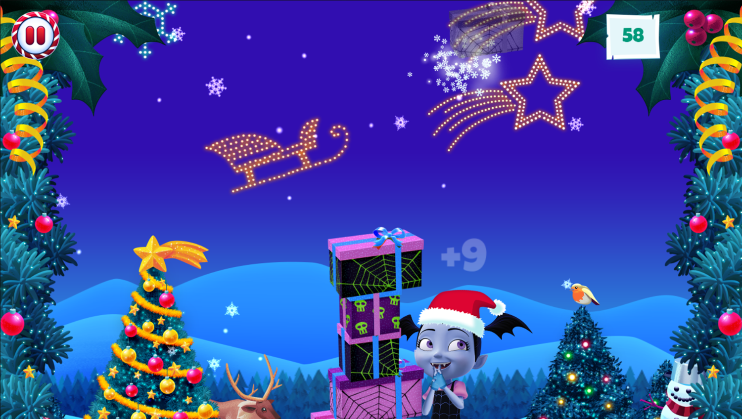 Disney Jr Holiday Party Game Gift Stacking Play Screenshot.