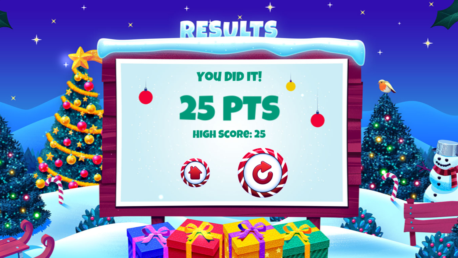 Disney Jr Holiday Party Game Gingerbread Designing Score Screenshot.