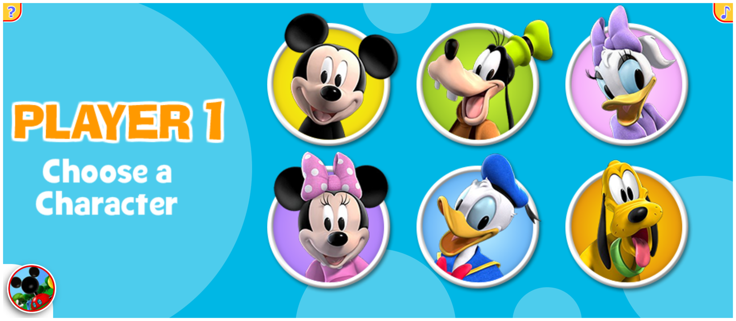 Disney Jr Mickey Mouse Club Lucky You Game Character Select Screenshot.