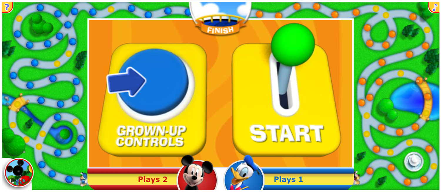 Disney Jr Mickey Mouse Club Lucky You Game Options Screenshot.
