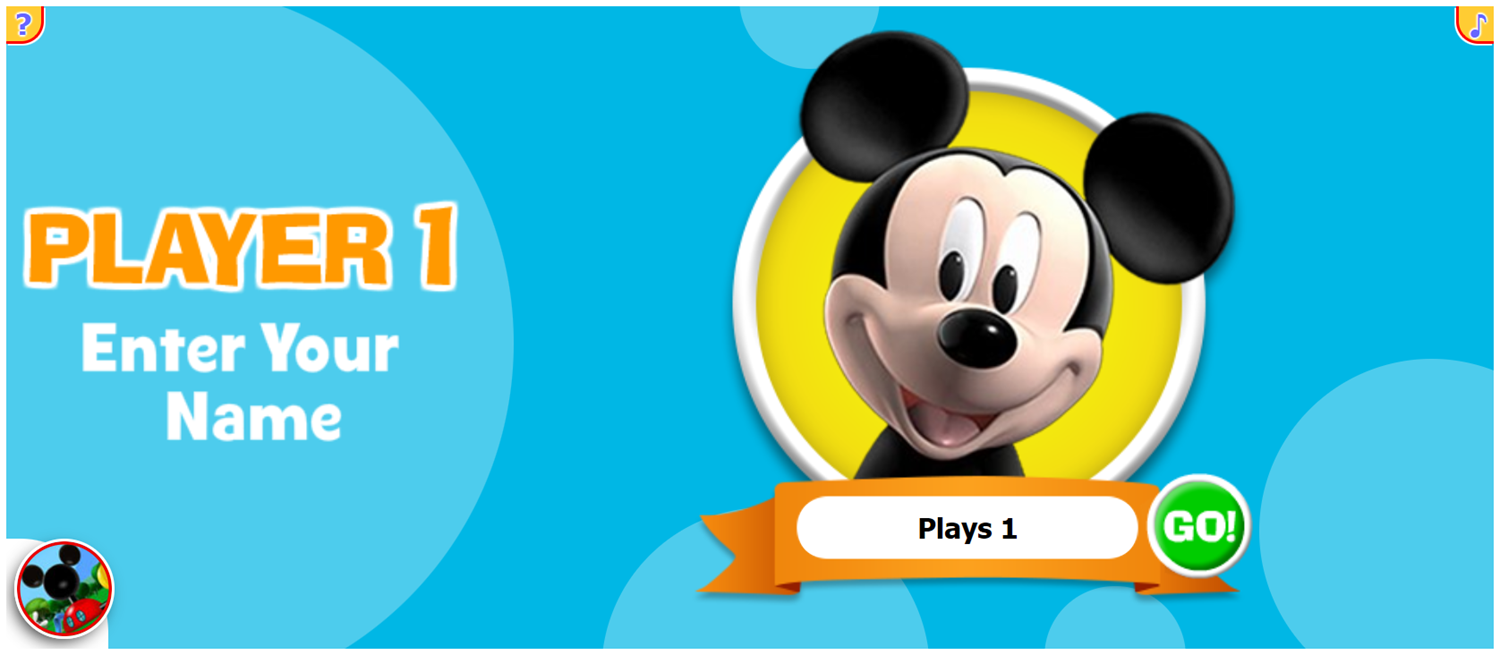 Disney Jr Mickey Mouse Club Lucky You Game Player Name Screenshot.
