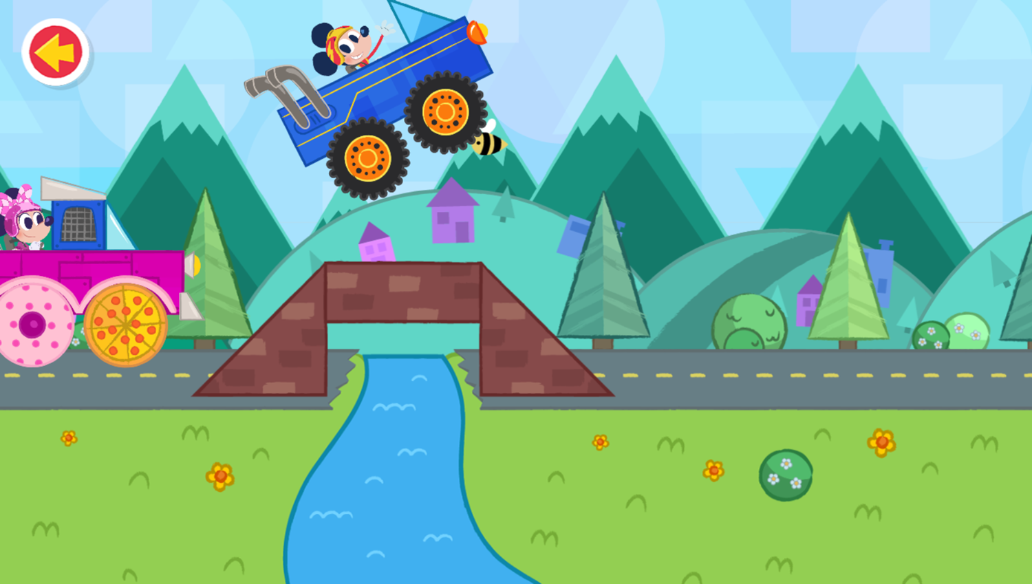 Disney Jr Mickey Shape and Make Road Trip Game Bridge Built Screenshot.