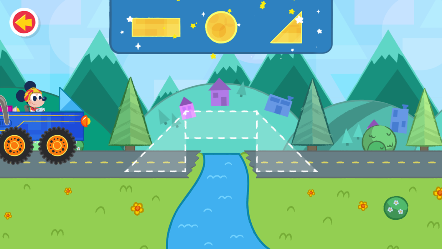 Disney Jr Mickey Shape and Make Road Trip Game Build Bridge Screenshot.