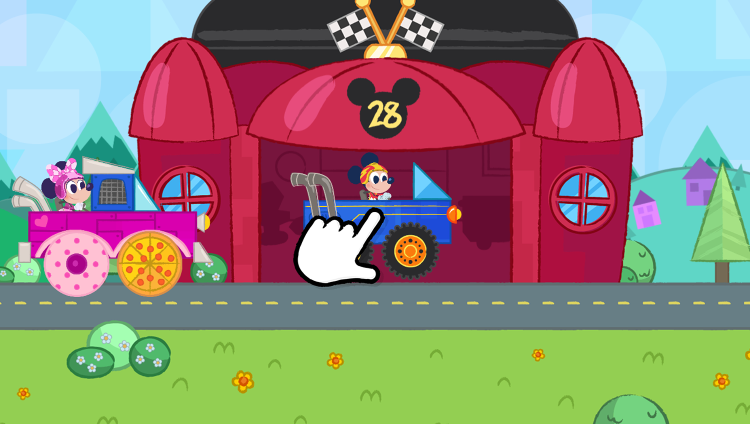 Disney Jr Mickey Shape and Make Road Trip Game Start Screenshot.