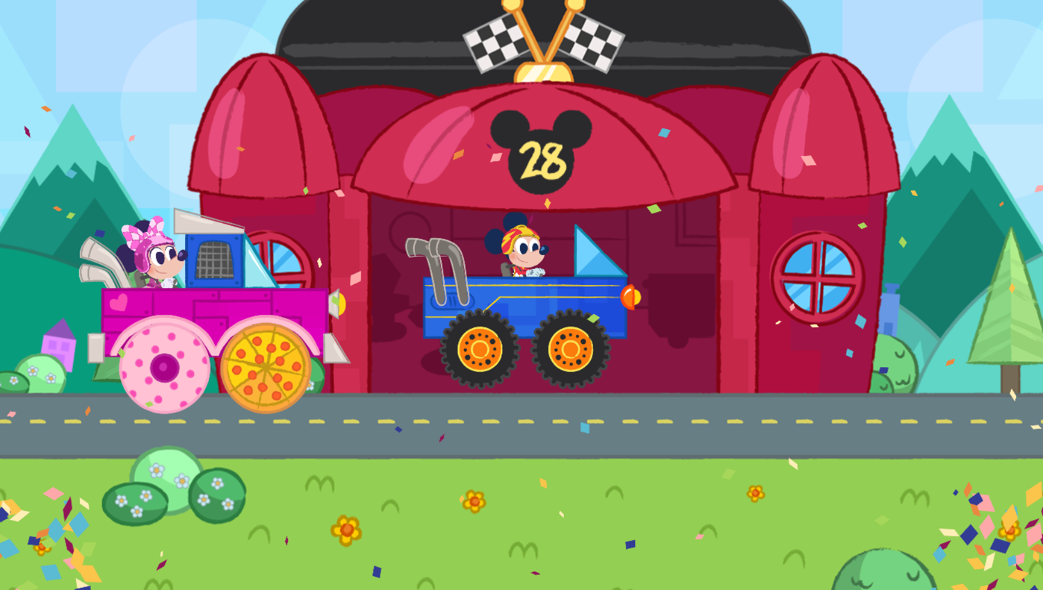 Disney Jr Mickey Shape and Make Road Trip Game Stage Complete Screenshot.